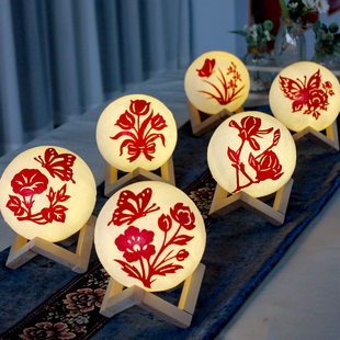 三八节手工diy非遗剪纸台灯成人老人社区妇联活动国风礼物女神节