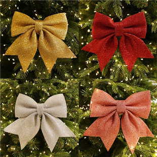 网红大蝴蝶结闪粉泡沫装饰小挂件道具场景摆件新年春节圣诞树布置