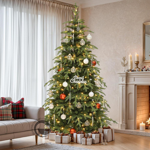 全PE圣诞树家用1.5米1.8米2米PE+pvc铅笔树加密瘦型瘦版diy橱窗