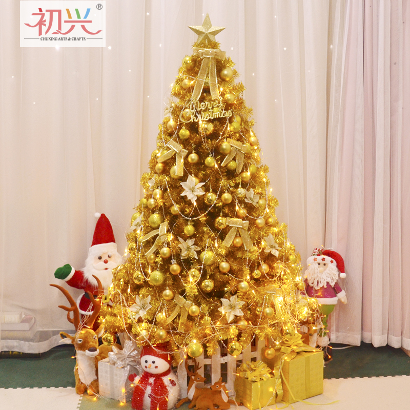 圣诞树氛围感渐变金色圣诞树