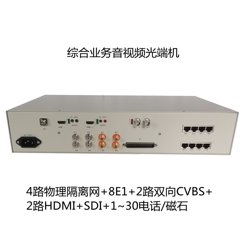 高清综合业务光端机HDMI/SDI/CVBS视频物理隔离网络程控电话磁石