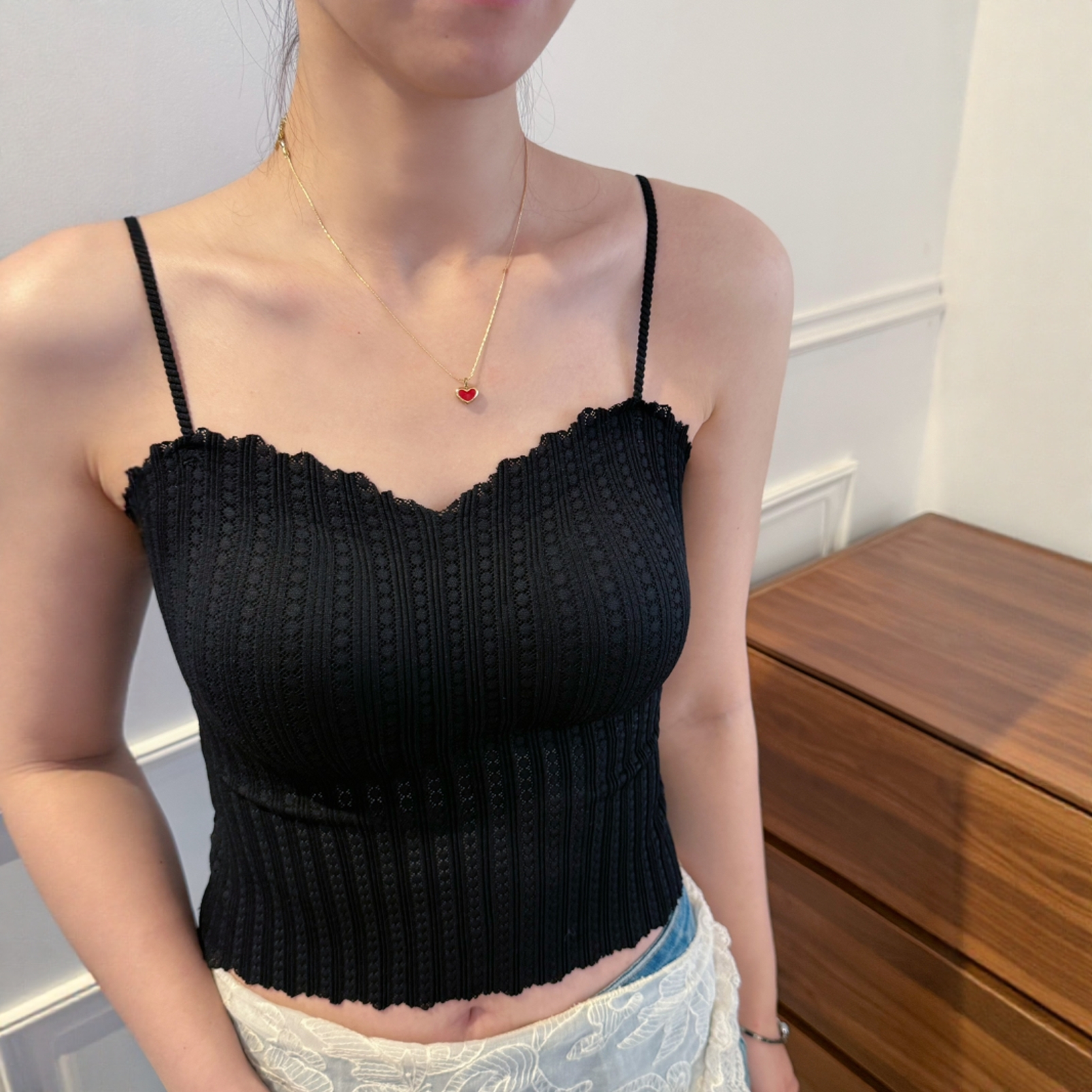 NICEE海鸥领抹胸蕾丝吊带