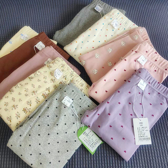 【全棉高弹】春秋款女童纯棉秋裤宝宝加厚弹力打底裤修身保暖裤子