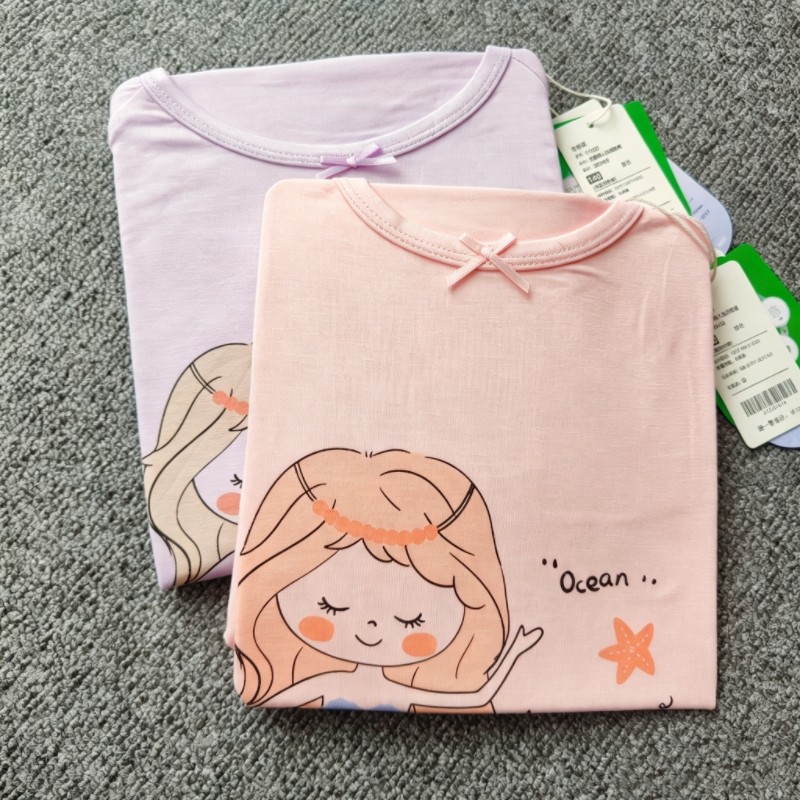 A类莫代尔女童睡裙短袖连衣裙子