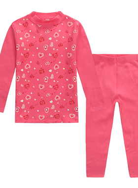 专柜正品久岁伴秋冬款女童莫代尔保暖内衣套装磨绒小圆领11238