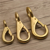纯铜圆底钩扣纯黄铜钩扣包带钩手工皮具配件 财布钩铜钩扣箱包扣