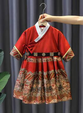 儿童汉服女幼儿园开学演出中国风男童古装国学服女童小学生飞鱼服