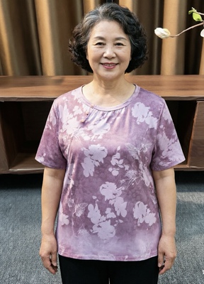 2026新中式国风斜襟真丝缎提花短袖上衣丝滑凉爽透气亲肤通勤逛街