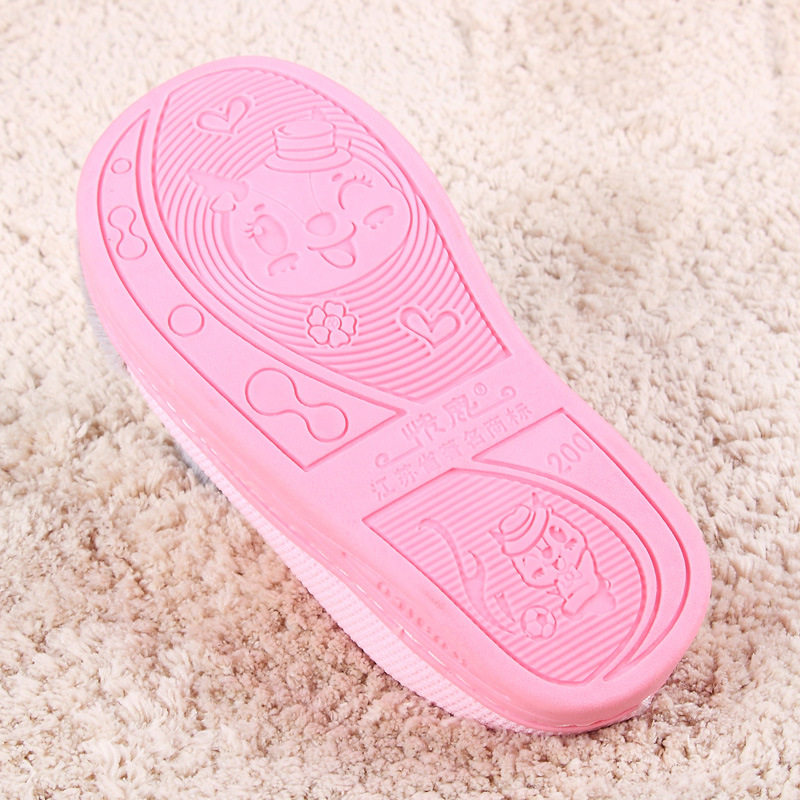 Pantoufles enfants en suède pour hiver - semelle plastique - Ref 1009897 Image 4