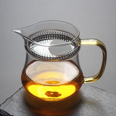 高硼硅耐热玻璃茶具公道杯泡绿茶杯带茶漏过滤月牙公杯便捷分茶壶
