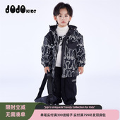 连帽棉服儿童宽松痞帅加厚保暖个性 新款 外套百搭 男童冬季 jojo童装