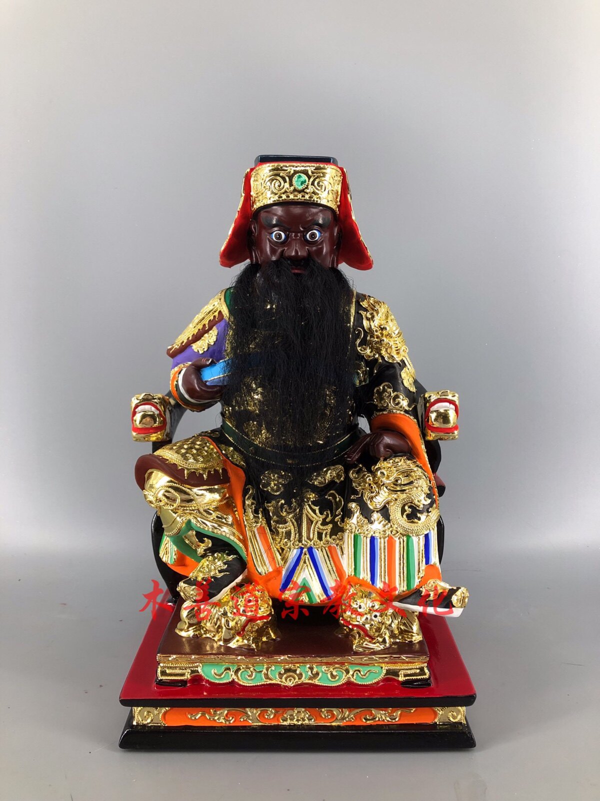 木雕神像定制池府王爷樟木漆线雕精品手工30厘米王爷像定制