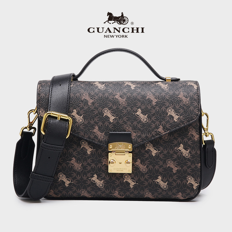 guanchi/冠驰美国轻奢女包名媛翻盖女包单肩斜挎手提包女g303-578