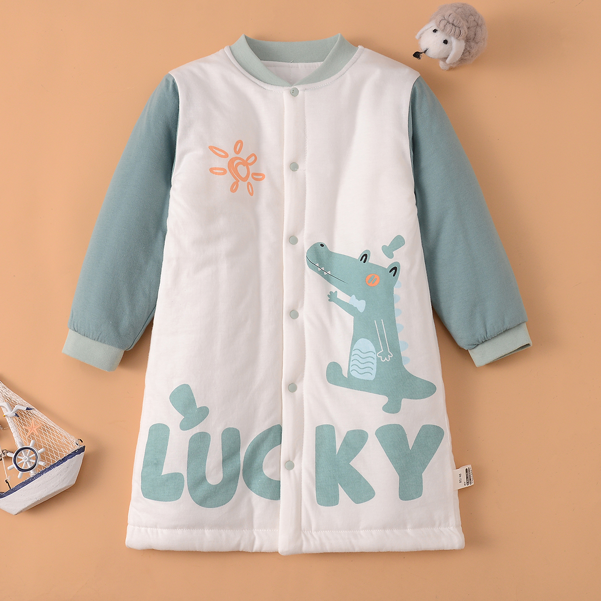 宝宝纯棉保暖睡袍冬季