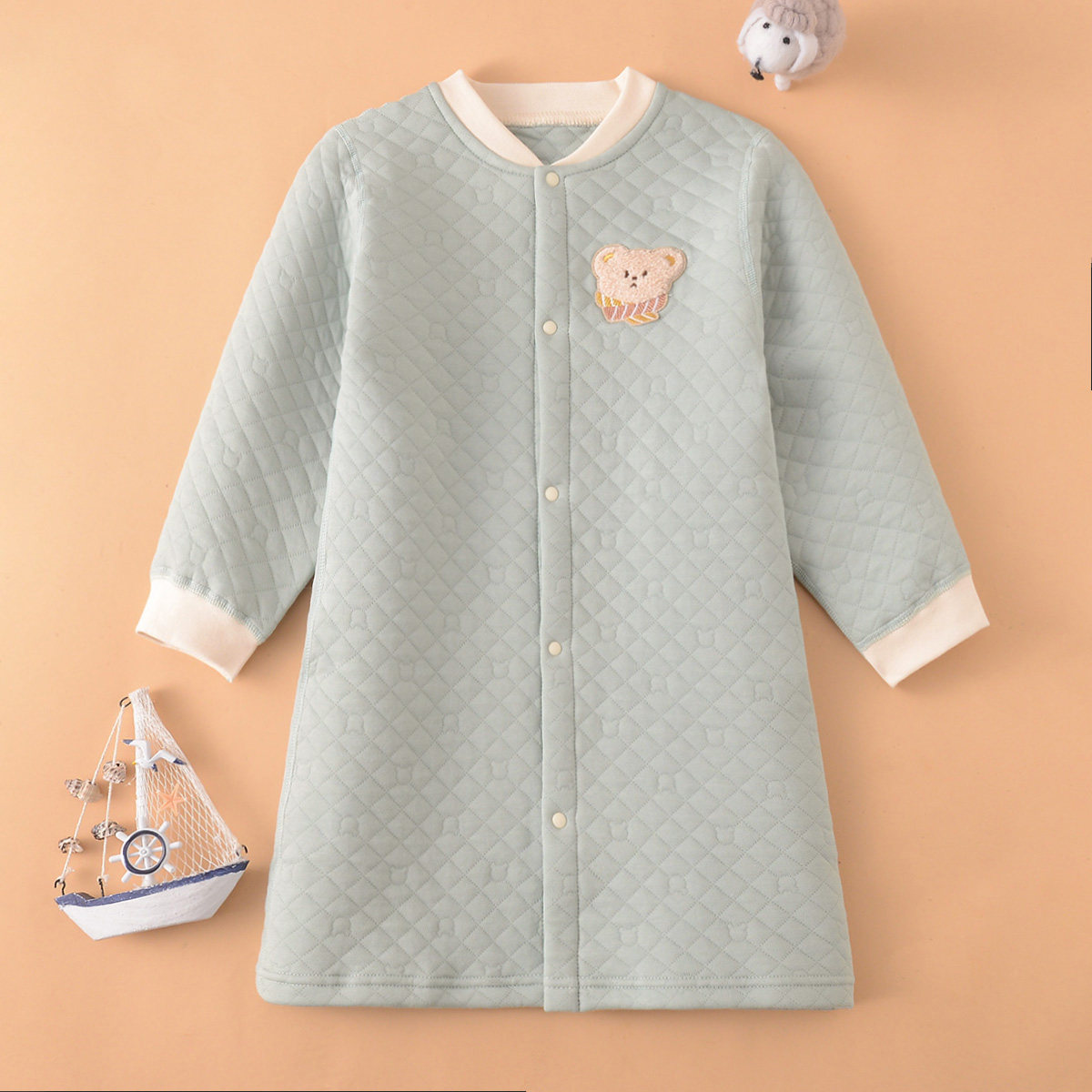 冬季男女童居家睡裙空气棉睡衣睡袋宝宝纯棉无骨三层保暖加厚睡袍,童装/婴儿装/亲子装,家居袍/睡袍,淘宝优惠券,粉丝福利购,淘宝优惠卷