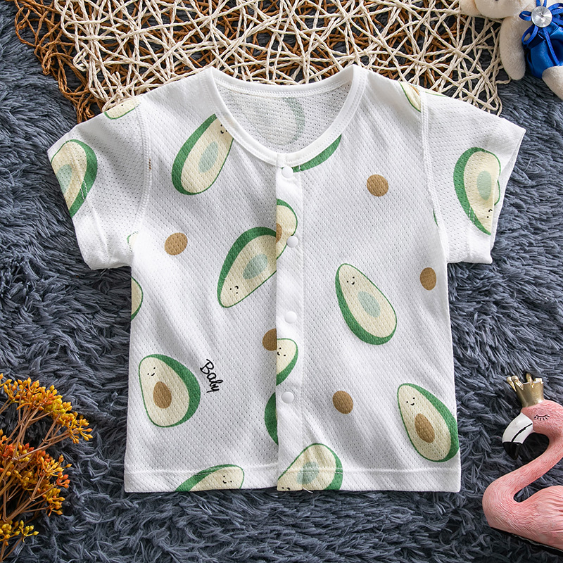 夏季婴儿纯棉薄款短袖开衫上衣宝宝镂空网眼单衣新生儿童半袖T恤,童装/婴儿装/亲子装,T恤,淘宝优惠券,粉丝福利购,淘宝优惠卷