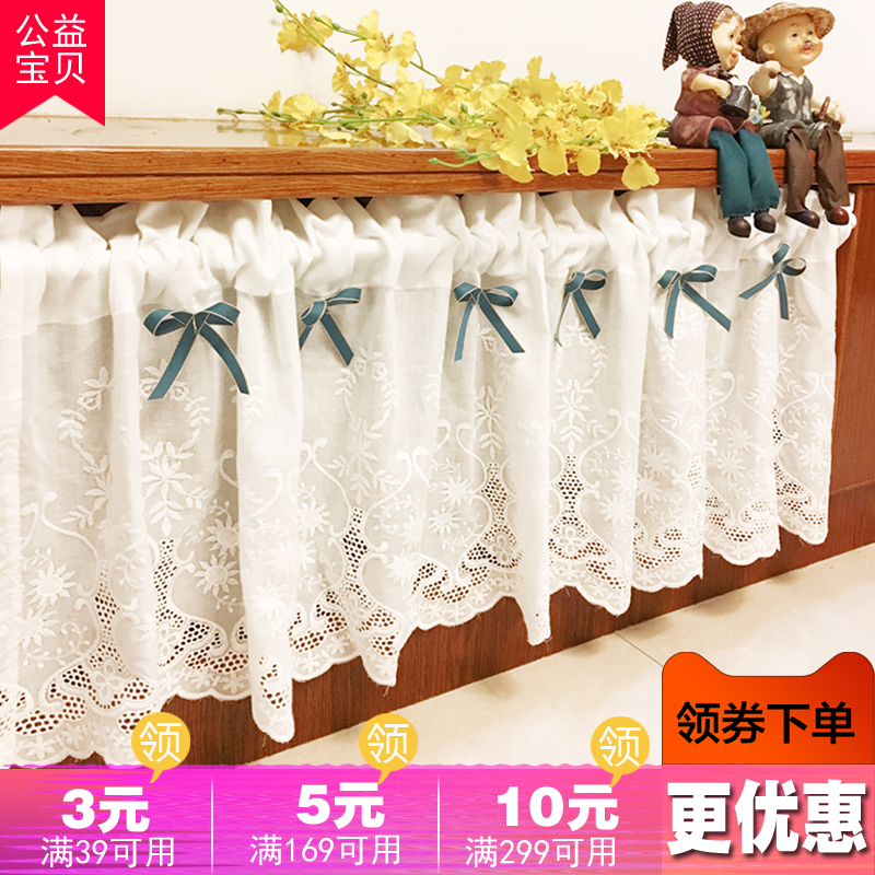 轻软纯棉绣花美式半帘厨房