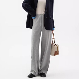 云棉空气垂垂裤 宽松阔腿气质休闲裤 秋季 弯刀裤 肌理感 seawhen