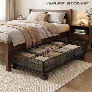 床底收纳箱扁平抽拉柜电视柜下置物架沙发底下带滑轮鞋子储物盒子