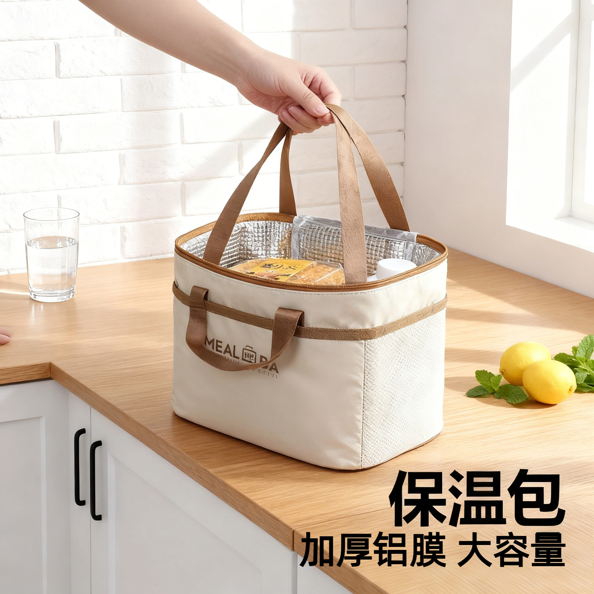 饭盒手提袋保温包户外野餐大容量
