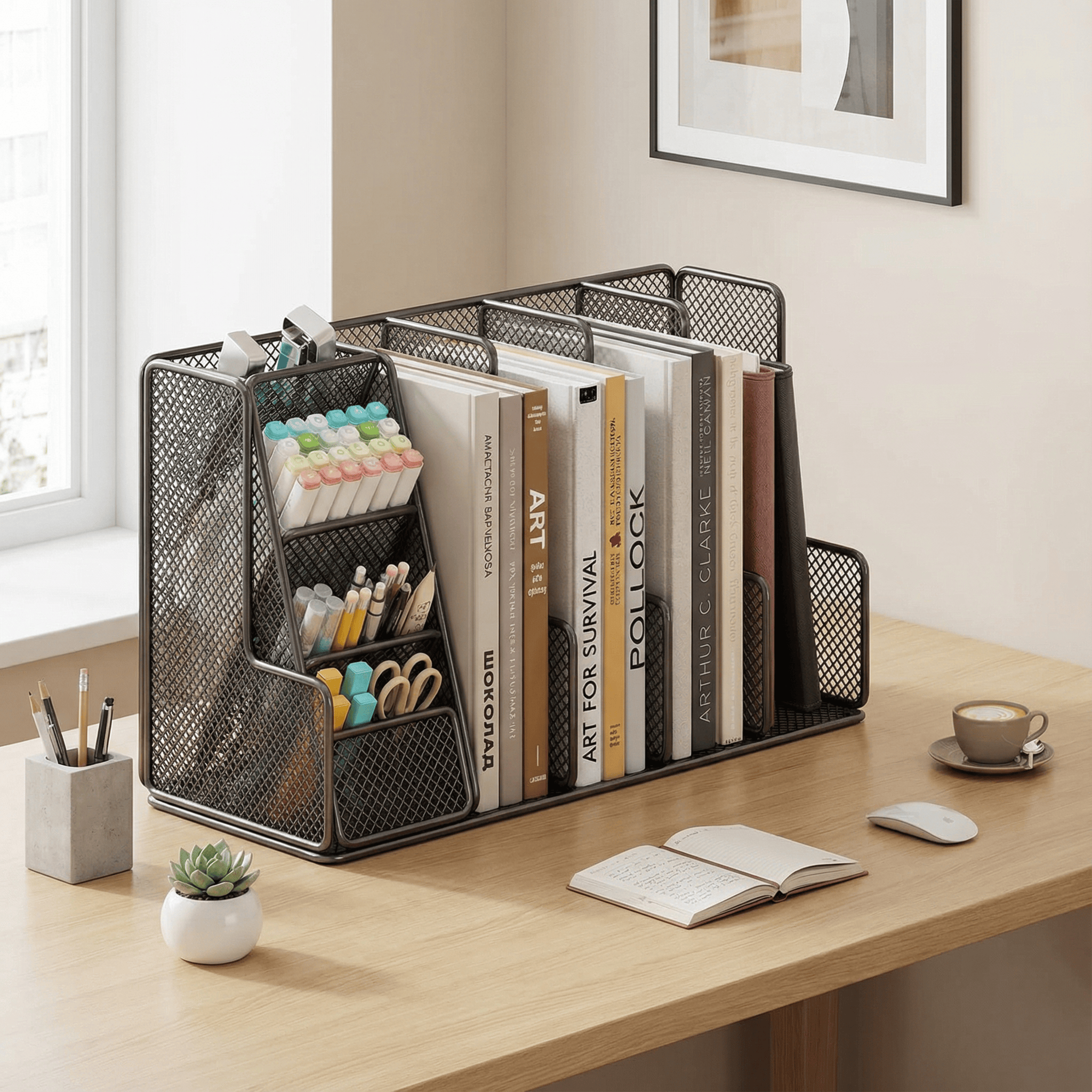 桌面书架书立书本收纳架简易多层文件学生宿舍书桌收纳整理置物架,收纳整理,书桌收纳置物架,淘宝优惠券,粉丝福利购,淘宝优惠卷