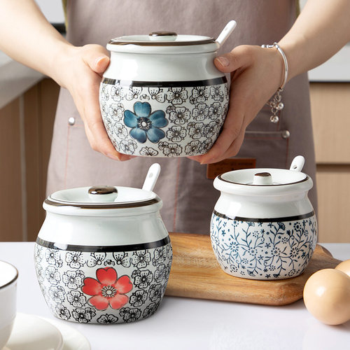 居家家猪油罐厨房陶瓷调料盒