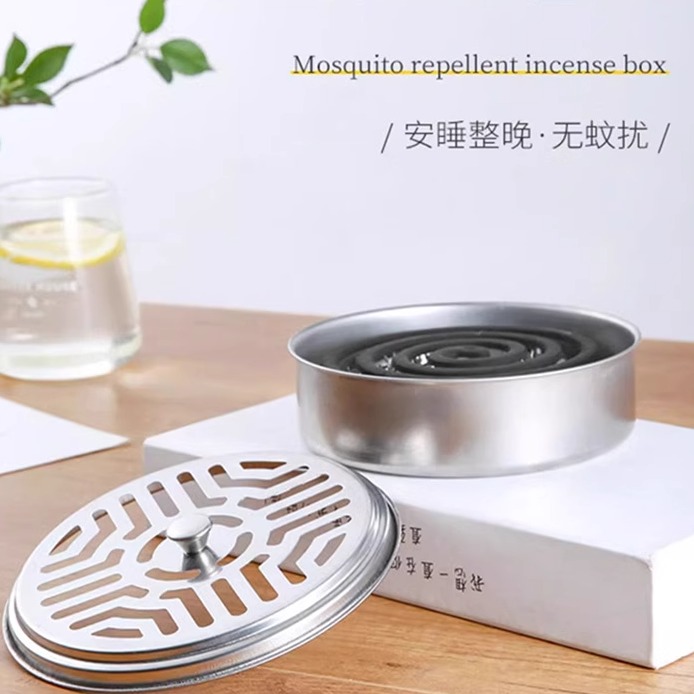 蚊香盘托带盖防火接灰盒