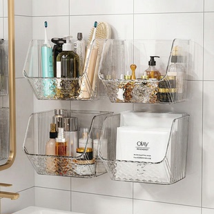 浴室卫生间收纳盒壁上置物架挂壁式 置物盒收纳筐葱姜蒜调料储物盒