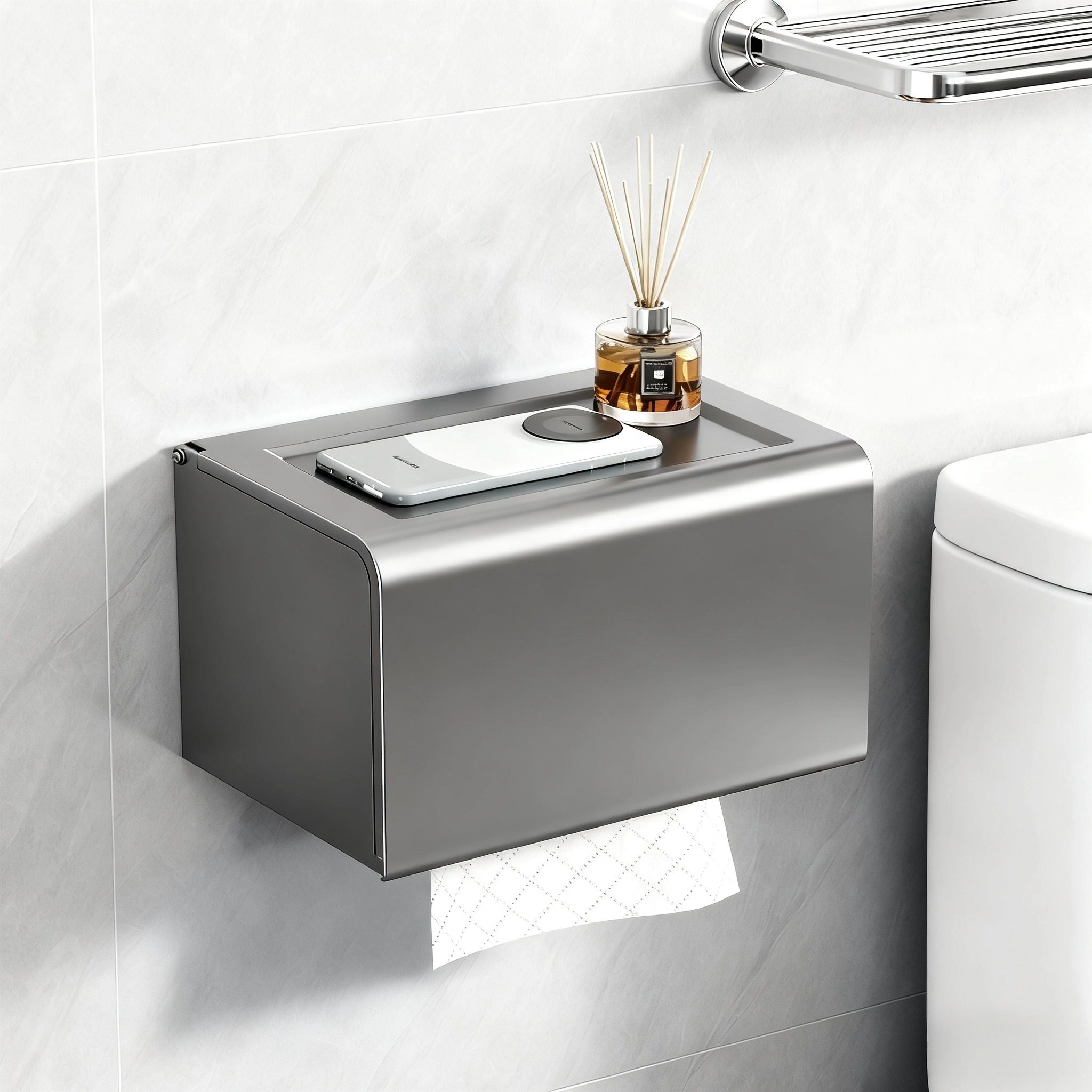 卫生间厕纸盒太空铝防水厕所纸巾卷纸置物架免打孔家用壁挂抽纸盒,家庭/个人清洁工具,卷纸器/纸巾架,淘宝优惠券,粉丝福利购,淘宝优惠卷