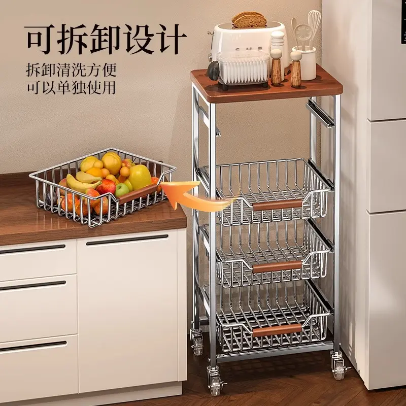 复古中古风小推车可移动多层抽屉