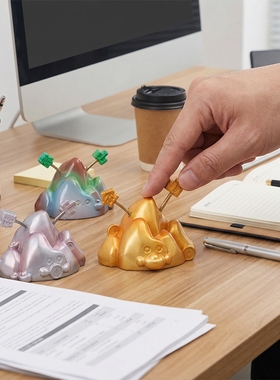 金山银山靠山创意弹簧可爱树脂