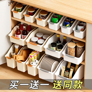 厨房收纳盒锅盖置物架下水槽锅具收纳架橱柜收纳盒带滑轮储物架子