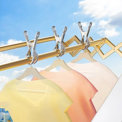 不锈钢大夹子晾衣架防风固定