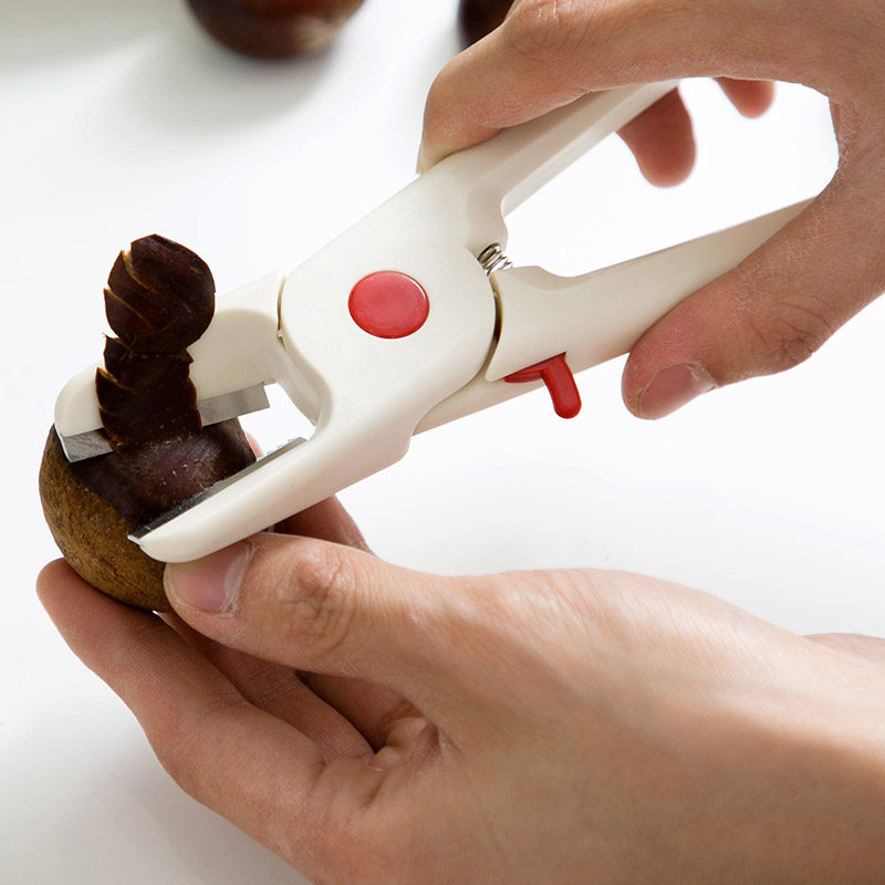 居家家板栗开口器塑料栗子夹家用剥生板栗开壳剪刀夹子坚果去皮器
