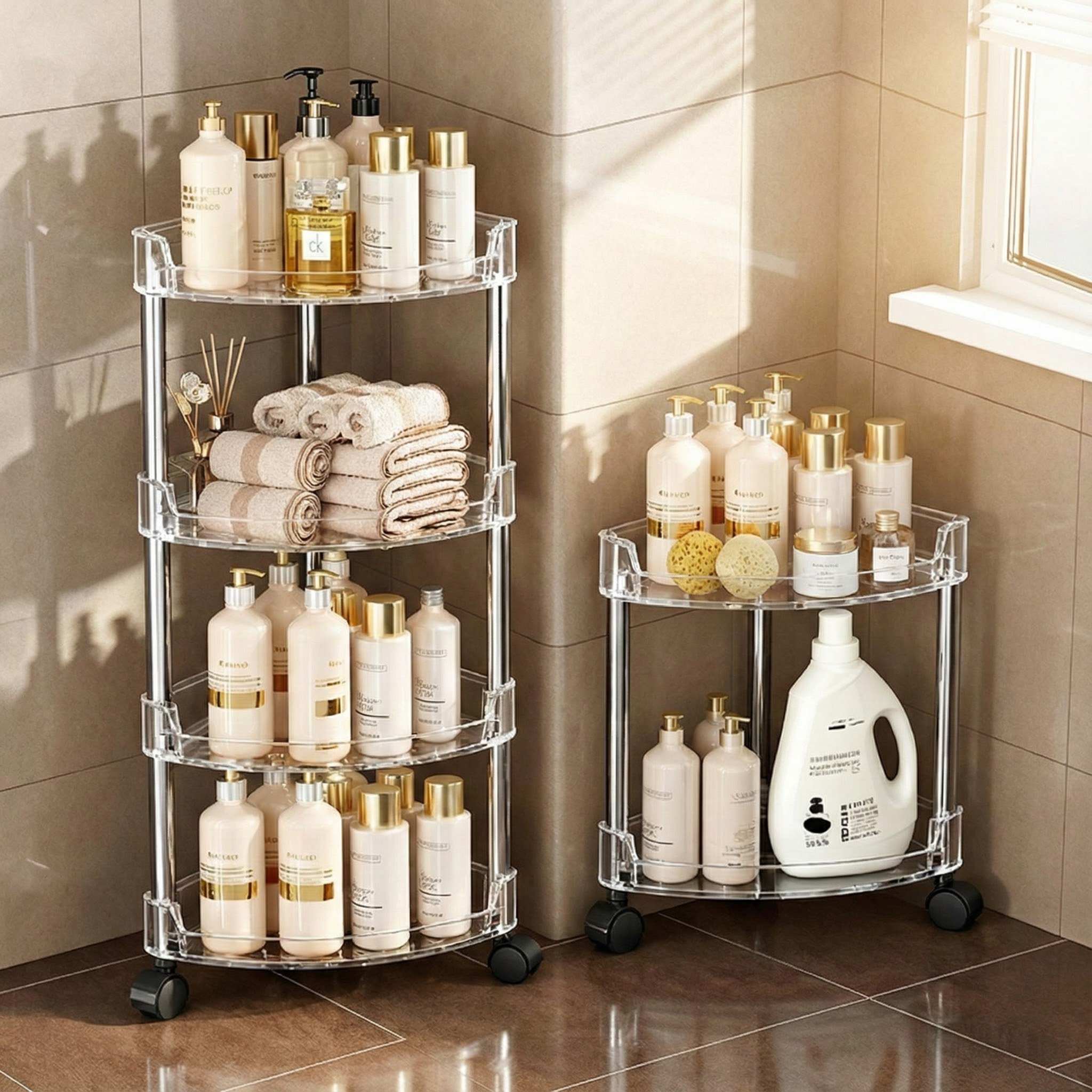 卫生间置物架落地厕所浴室转角