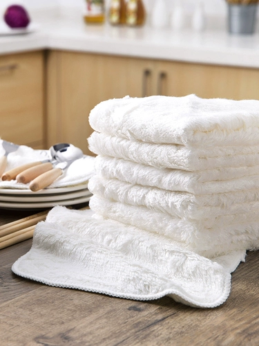 Домашняя белая толстая впитывающая тряпка, чистящая ткань, кухонные принадлежности, полотенце для мытья посуды, полотенце для мытья посуды, обезжиривающее полотенце для посуды