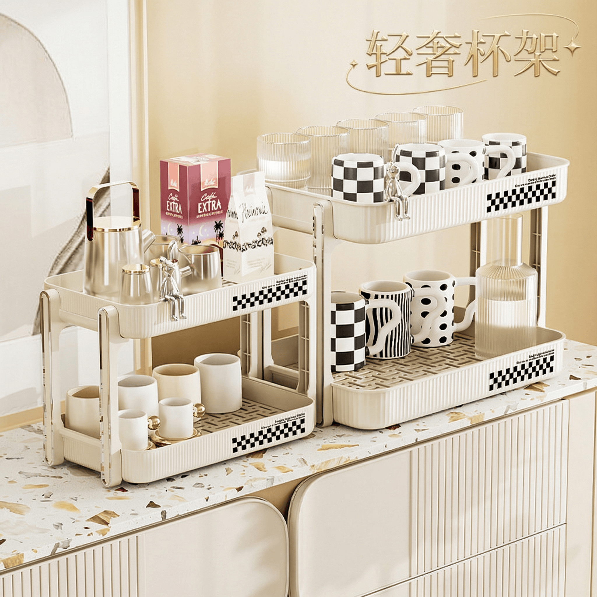 双层沥水杯子置物架餐桌咖啡马克杯架收纳客厅茶具收藏展示架多层,家庭/个人清洁工具,杯架,淘宝优惠券,粉丝福利购,淘宝优惠卷