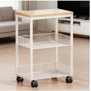 打印机置物架办公桌收纳架子桌边放置柜落地可移动带轮书架小推车