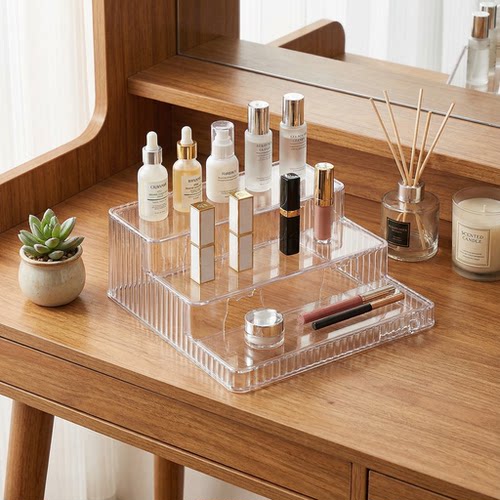 美甲收纳盒可伸缩多层透明展示架