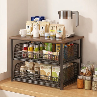 桌面置物架收纳厨房调料架卫生间浴品收纳多层置物架整理架高级感