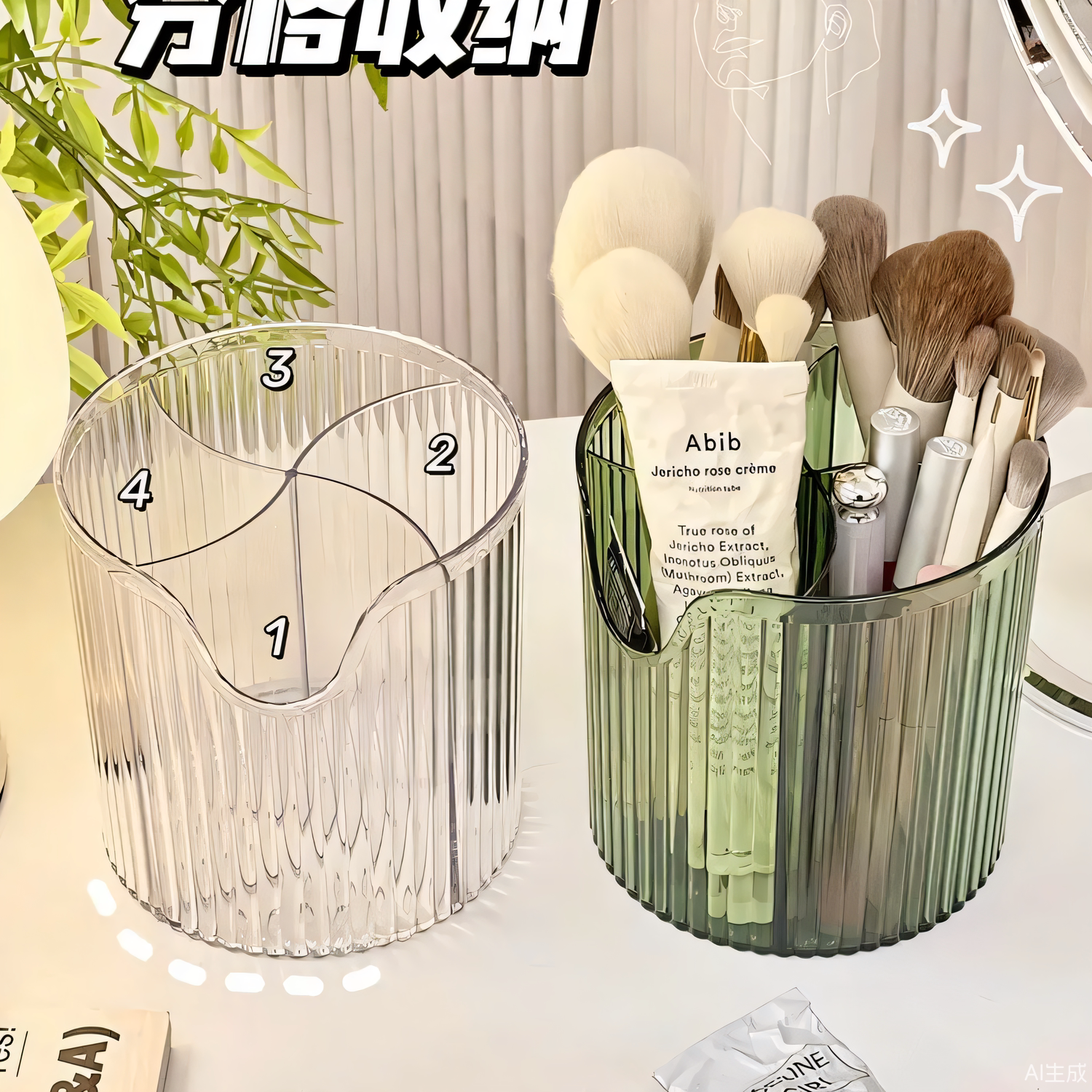 轻奢化妆刷收纳筒眉笔梳子收纳桶图片