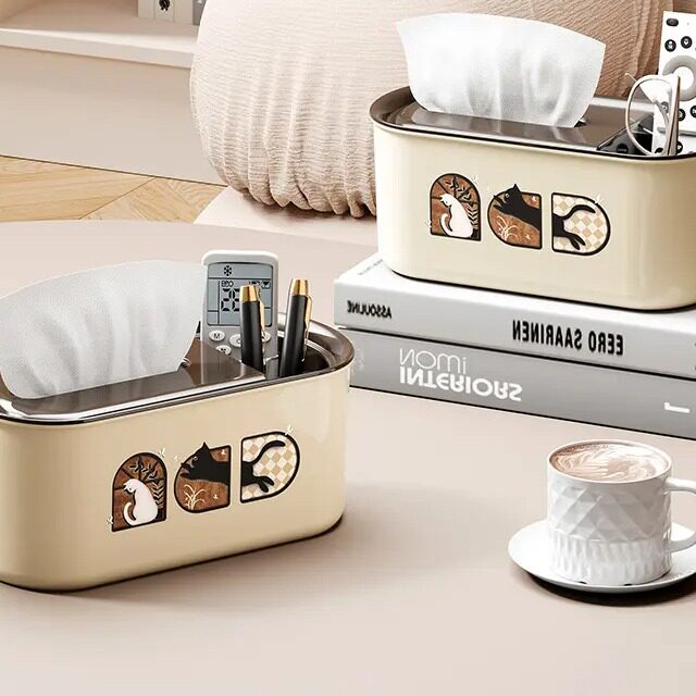 纸巾盒收纳盒客厅家用塑料餐桌高级感遥控器卧室多功能置物抽纸盒