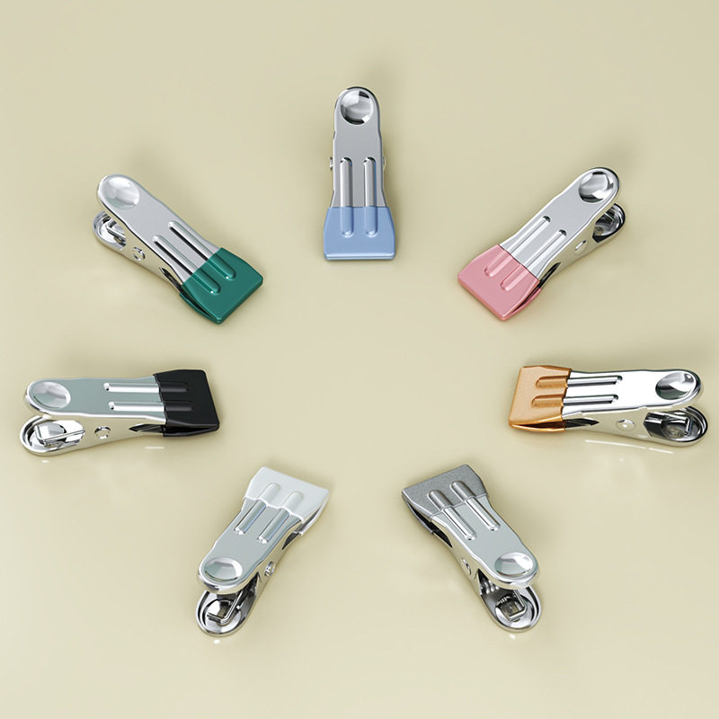 不锈钢无痕夹子晾衣架防风防滑