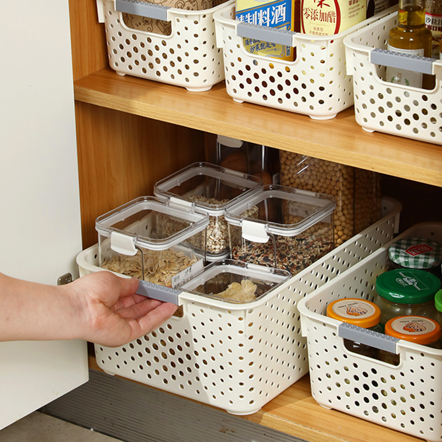 收纳筐橱柜杂物零食玩具收纳盒子家用桌面储物箱厨房塑料置物篮子,收纳整理,收纳筐,淘宝优惠券,粉丝福利购,淘宝优惠卷