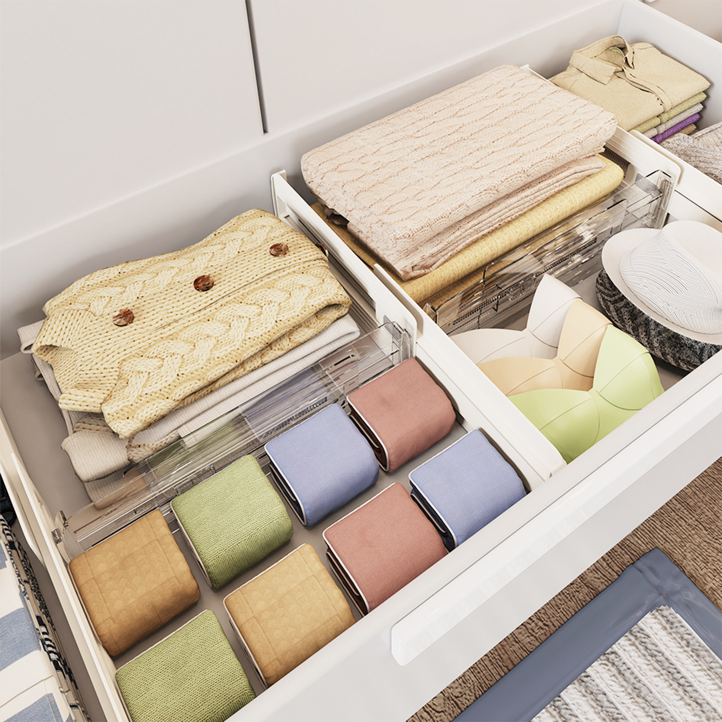 抽屉收纳分隔板自由组合伸缩整理神器挡板衣柜分层隔断神器多功能,收纳整理,整理隔板,淘宝优惠券,粉丝福利购,淘宝优惠卷