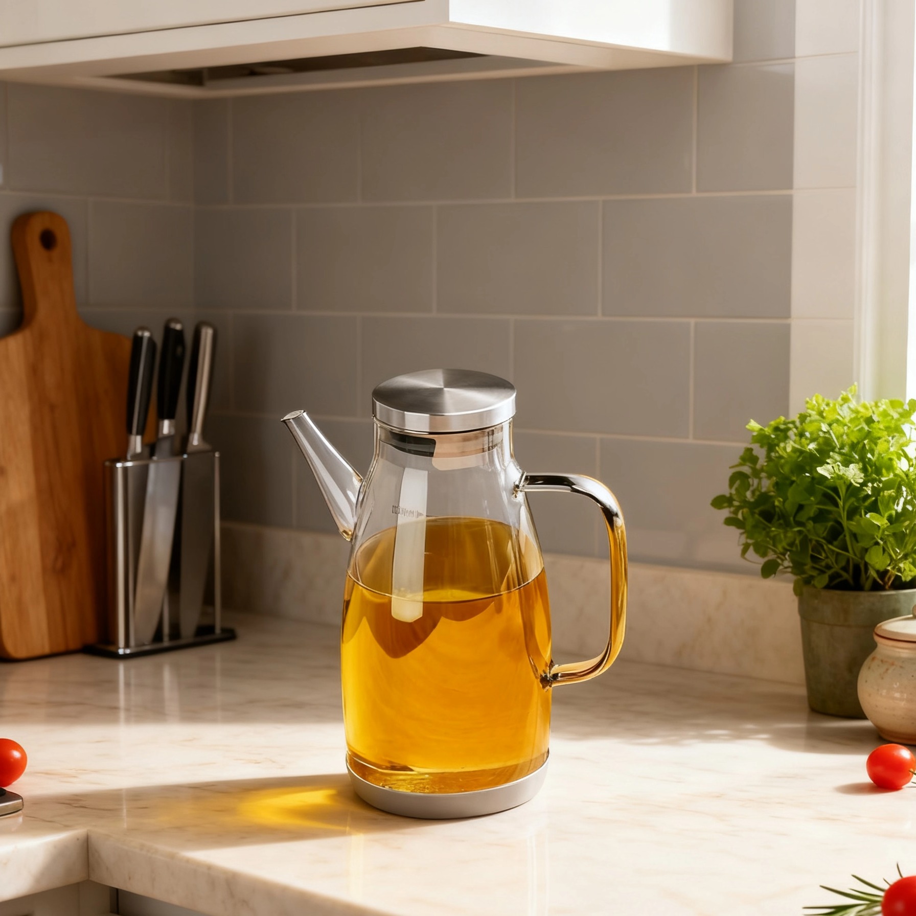 玻璃油壶油瓶厨房家用酱油醋调料瓶装油的容器不易挂油方便量控油