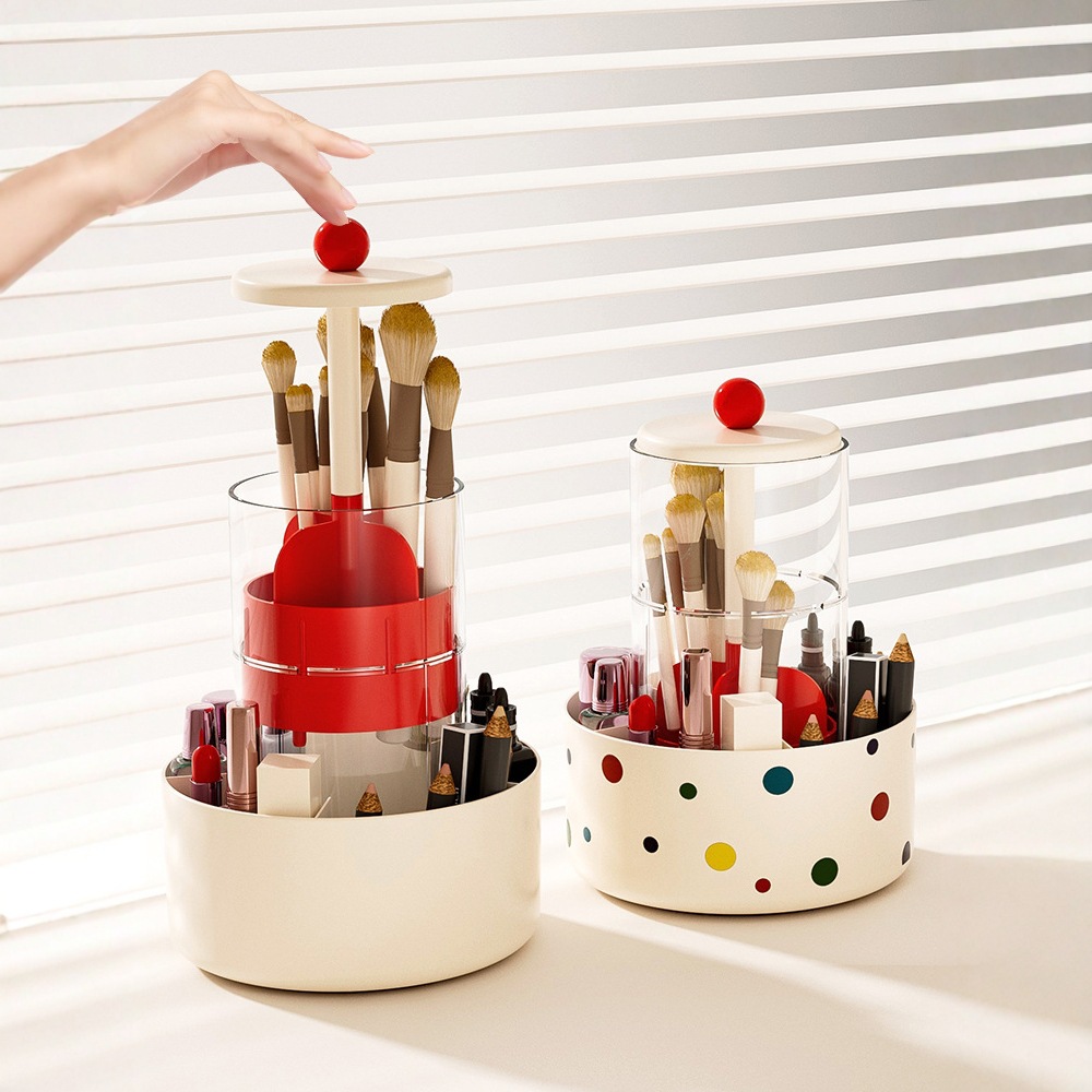 化妆品置物架防尘按压化妆刷口红