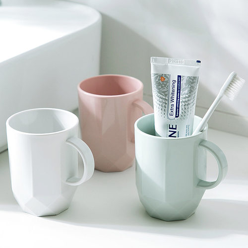 居家家带把手刷牙杯情侣款漱口杯