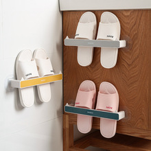 居家家卫生间置物架壁挂式学生宿舍浴室免打孔浴巾架洗家用拖鞋架