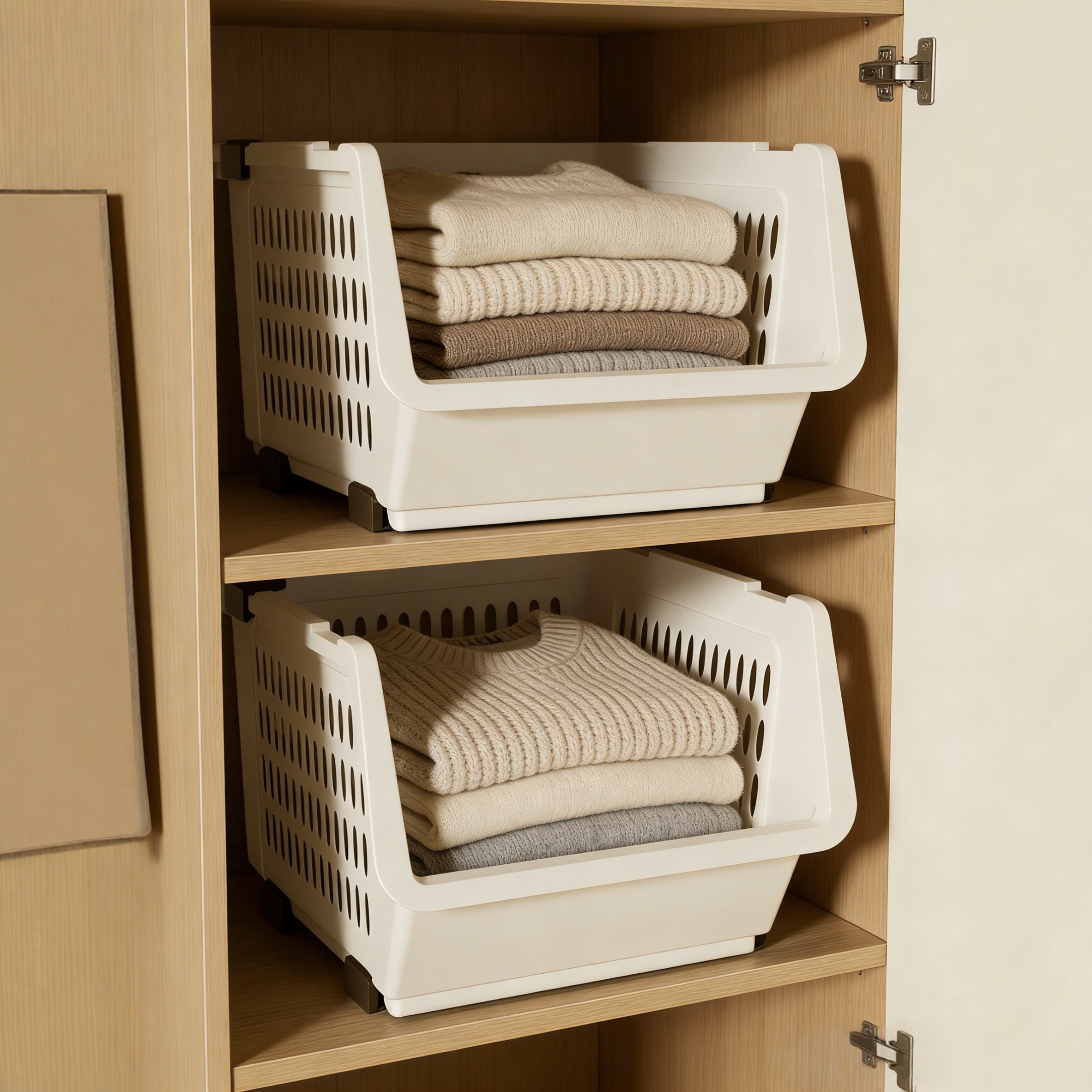 居家家可叠加带滑轮收纳筐家用衣柜橱柜置物架零食玩具杂物收纳篮,收纳整理,收纳箱,淘宝优惠券,粉丝福利购,淘宝优惠卷